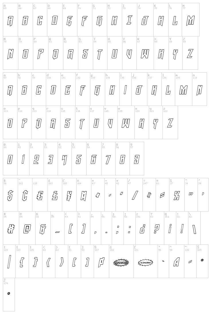 Winter Solstice font map