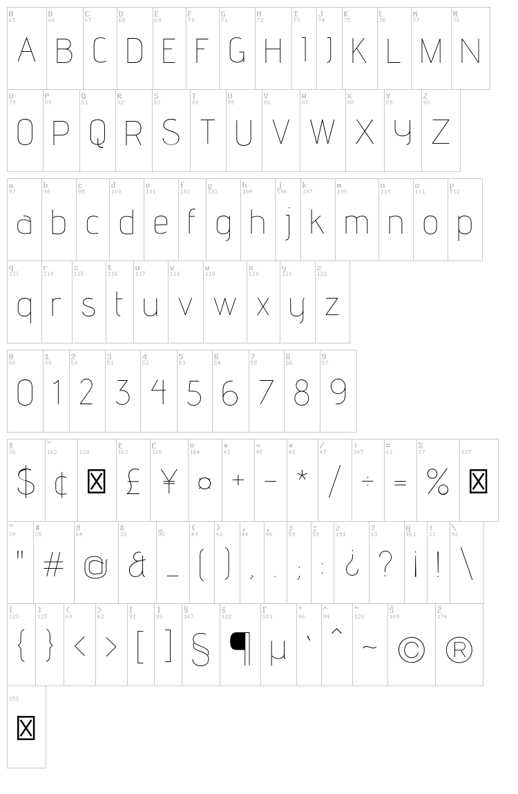 Advent font map