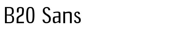 B20 Sans font preview