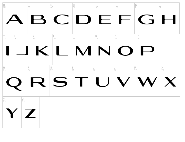 Georgiquas font map