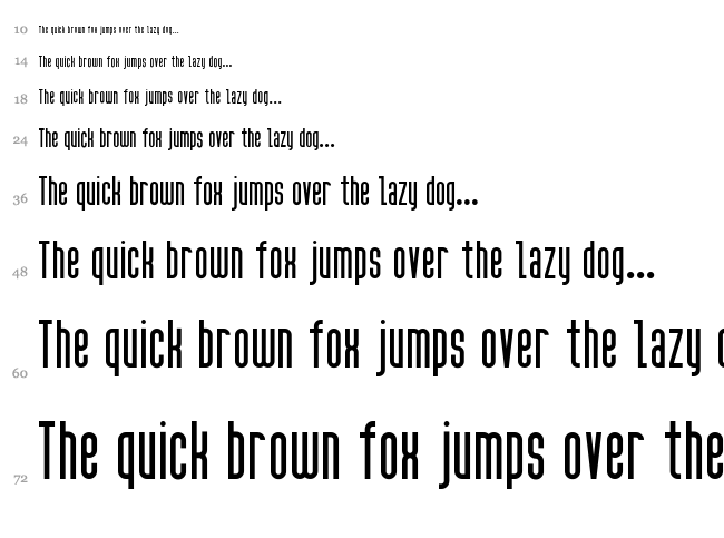 High Sans Serif 7 font waterfall