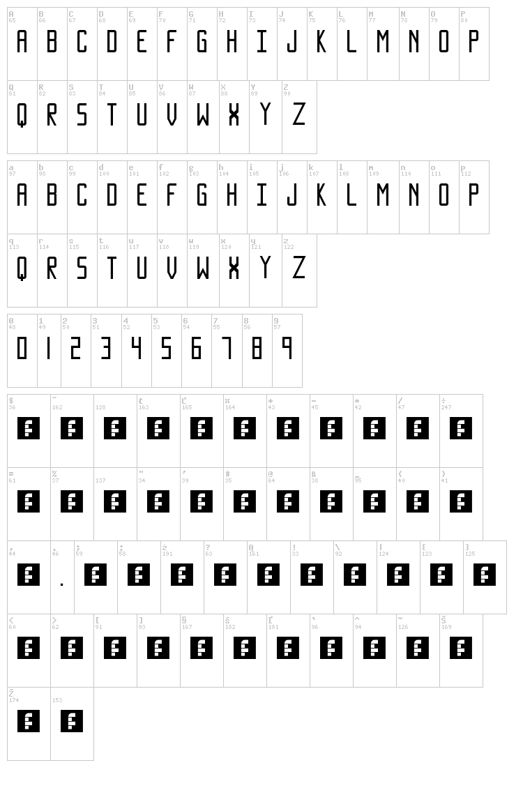 Sundance Neue font map
