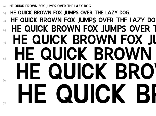 Vertexio font waterfall