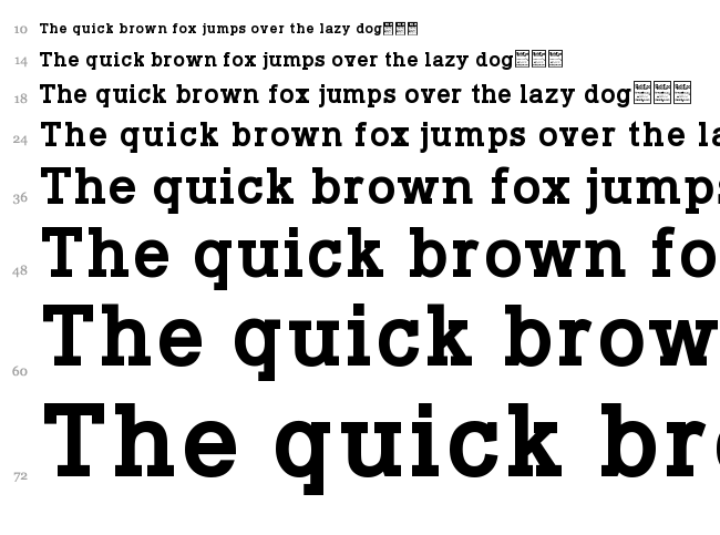 Typo Slab font waterfall