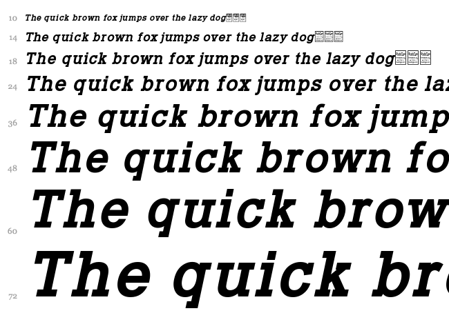 Typo Slab font waterfall