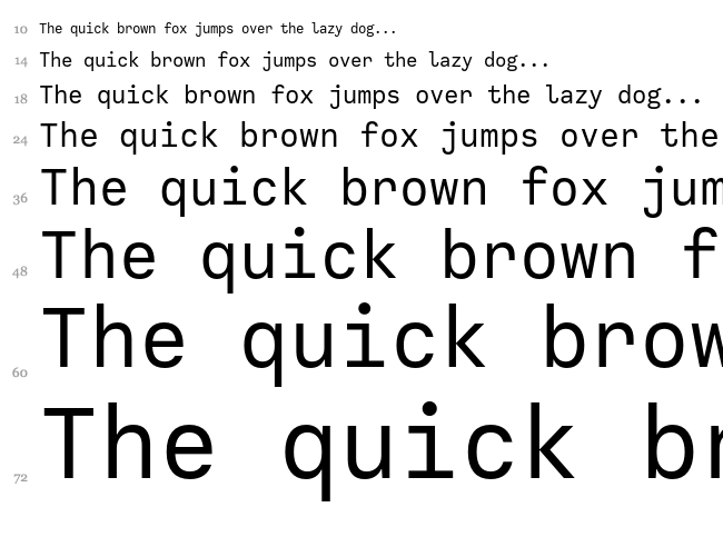 Calling Code font waterfall