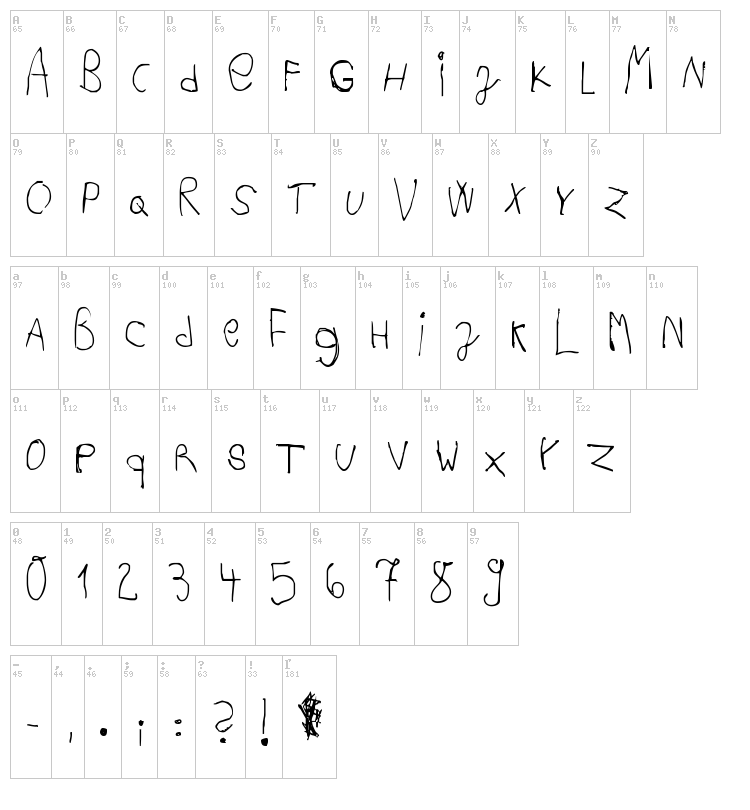 Acki Preschool font map