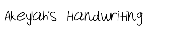 Akeylah's Handwriting font preview