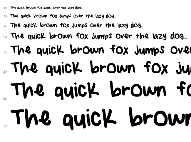 Angelina Handwriting font waterfall