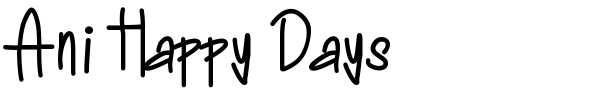 Ani Happy Days font preview