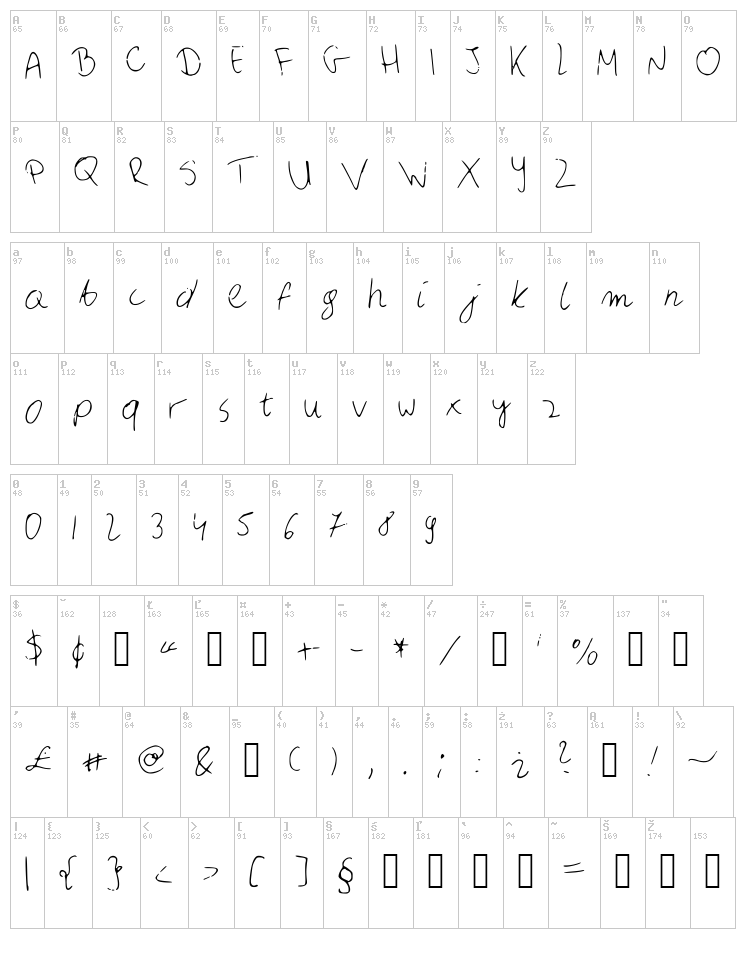 Applause font map