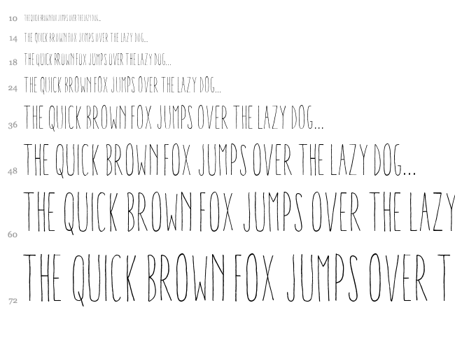 Aracne Ultra Condensed font waterfall
