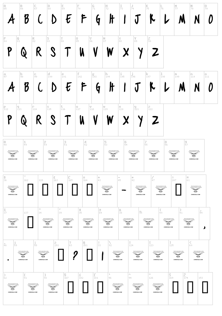 Black Jacket Boys font map