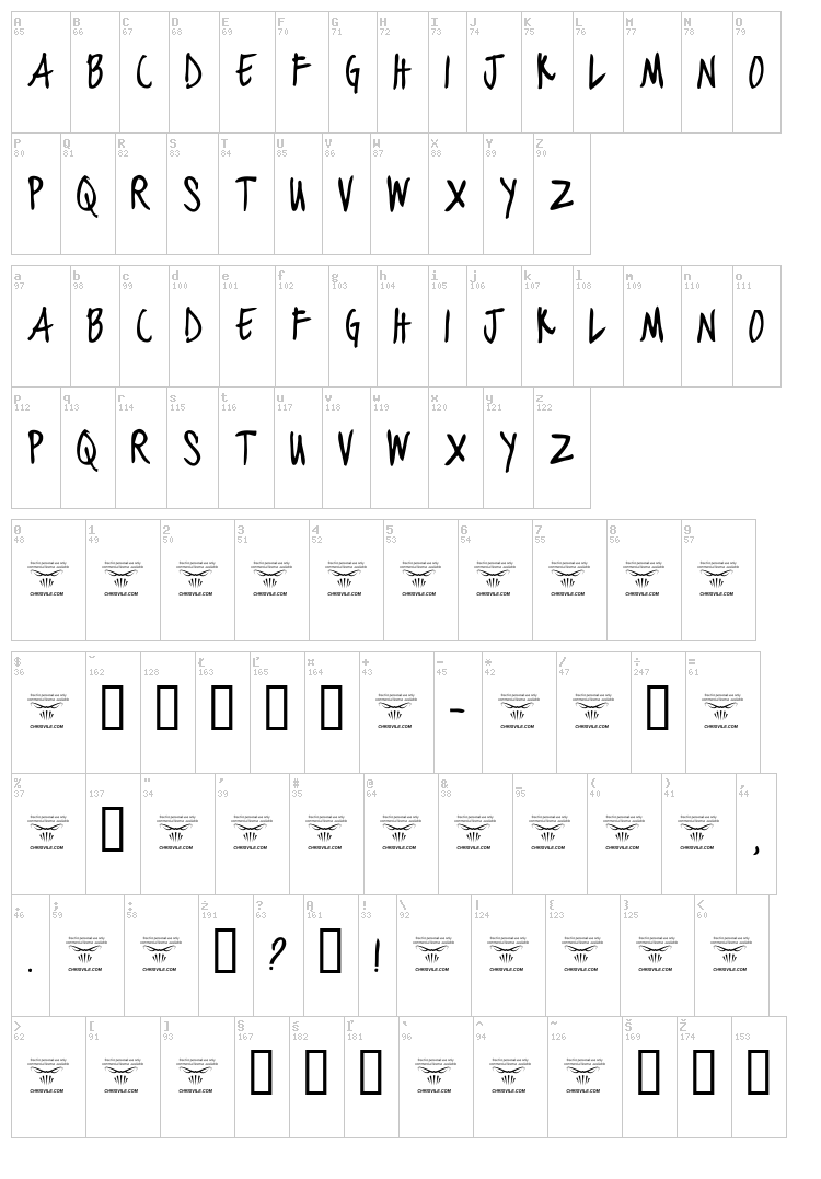 Black Jacket Boys font map