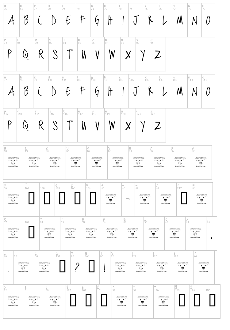 Black Jacket Boys font map