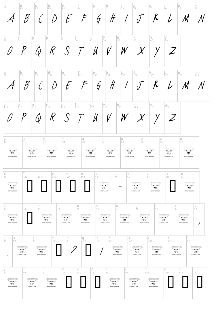 Black Jacket Boys font map