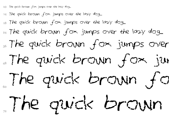 Crayon Sketches font waterfall