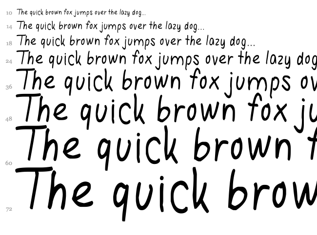 Hanna Handwriting font waterfall