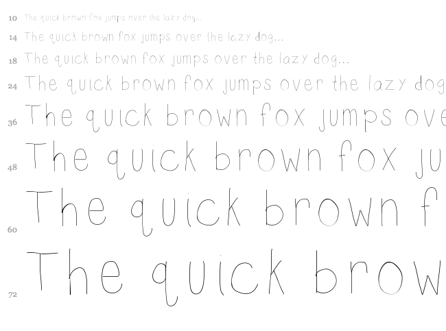 KB Sketch font waterfall