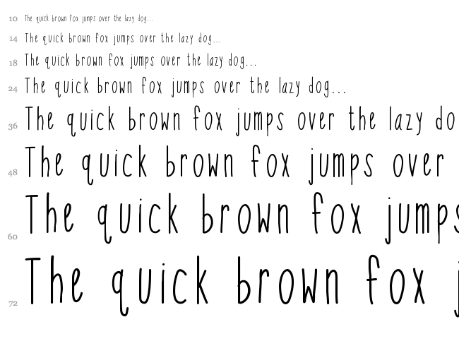 KB So Thinteresting font waterfall