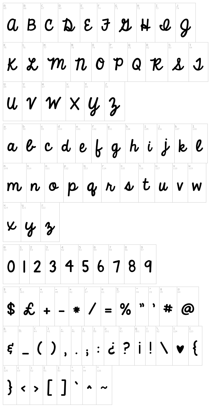 KG Always A Good Time font map
