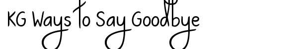 KG Ways to Say Goodbye fuente
