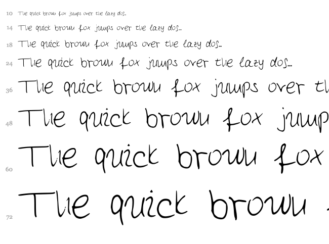 My first Handwriting font waterfall