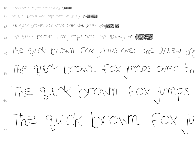 Phone Home font waterfall