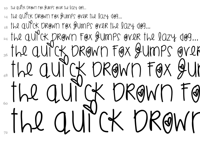 Smooches Of You font waterfall