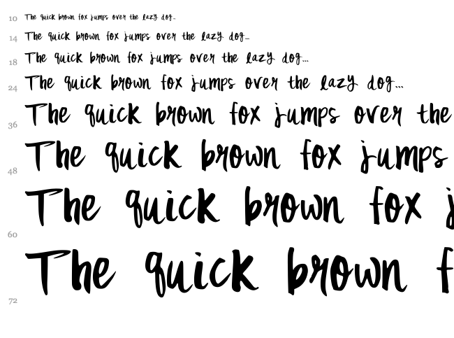 Mix Fickle font waterfall