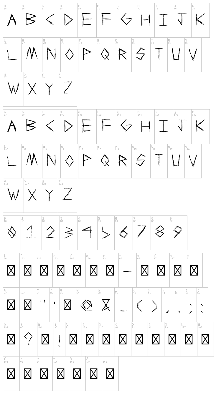 Jrudge font map