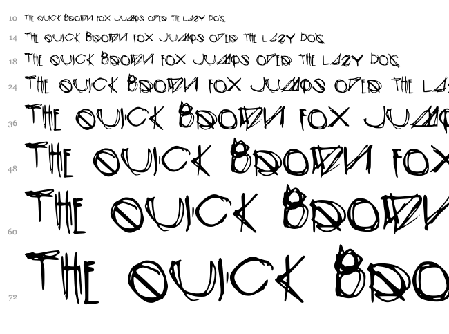 Modern Sketch font waterfall