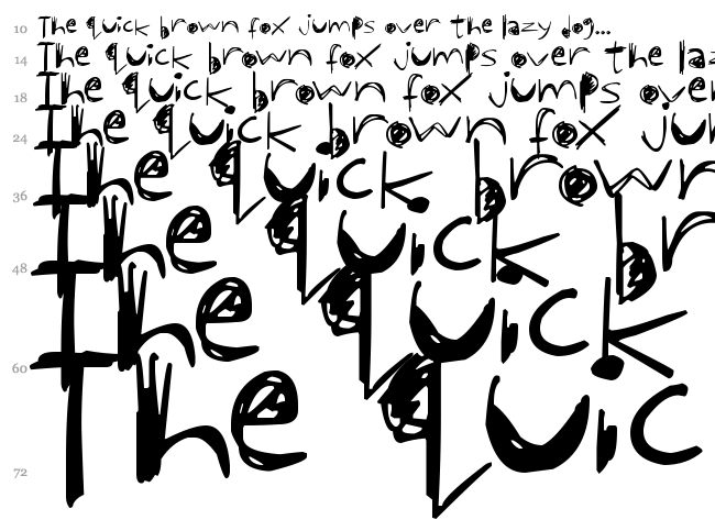 Off-Kilter font waterfall