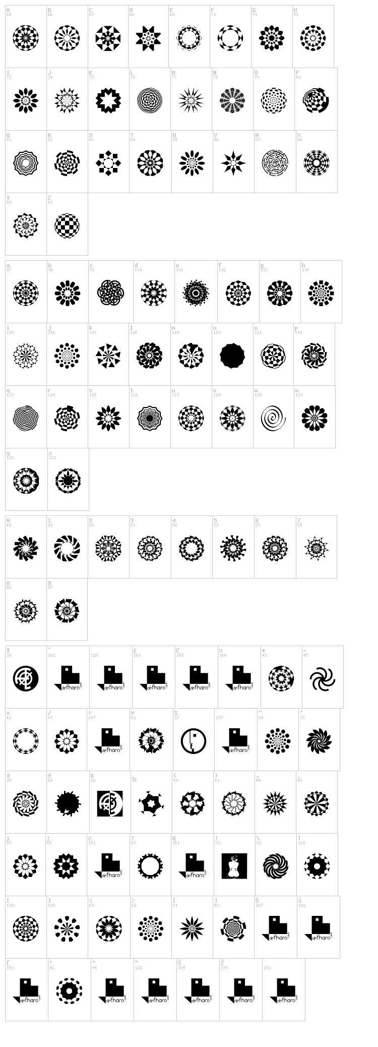Wach Op-Art font map