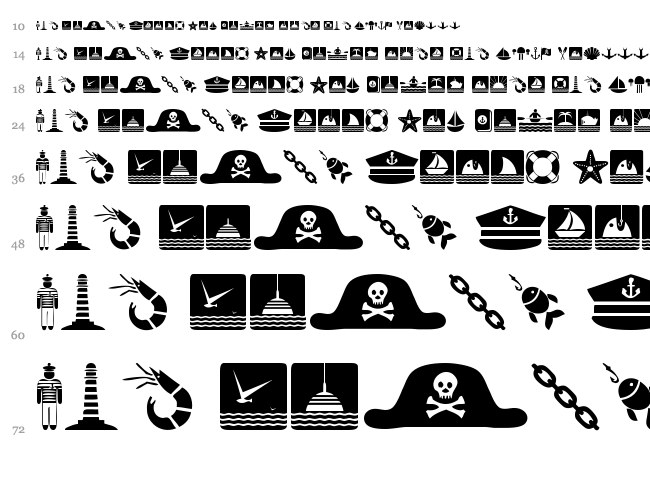 Nautical font waterfall