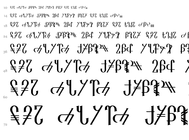 Reanaarian font waterfall