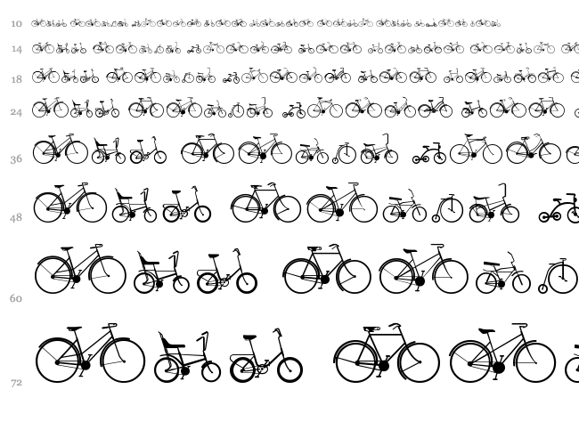 Sepeda font waterfall