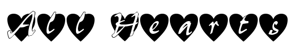 All Hearts font preview