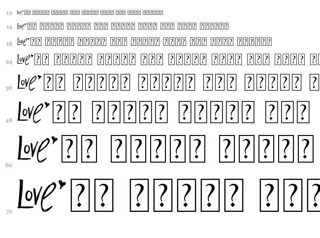 My Valentines Love font waterfall